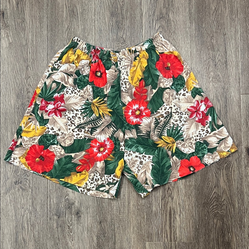 Vintage YS SPORT Floral Tropical Print Shorts